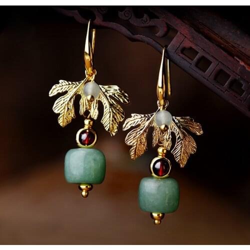 Vintage blue cloisonne earrings Retro flower fashion drop earrings for women Ethnic fashion jewelry 2020