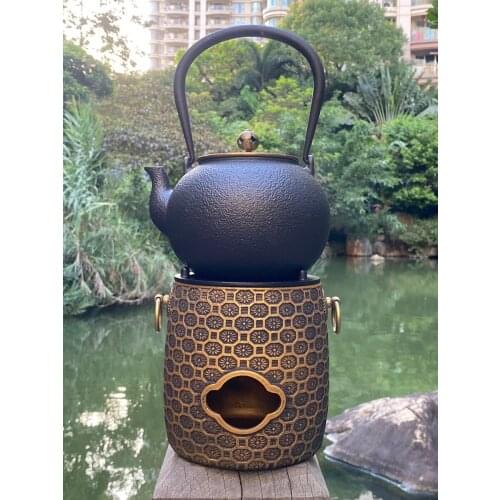 Japanese cast iron carbon wind furnace radiation-free retro home decoration accessories heat insulation anti-scanlding tea set