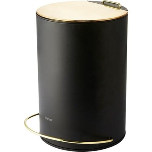 Slow down function metal trash can large capacity pedal European creative household bathroom kitchen living room bedroom trash c