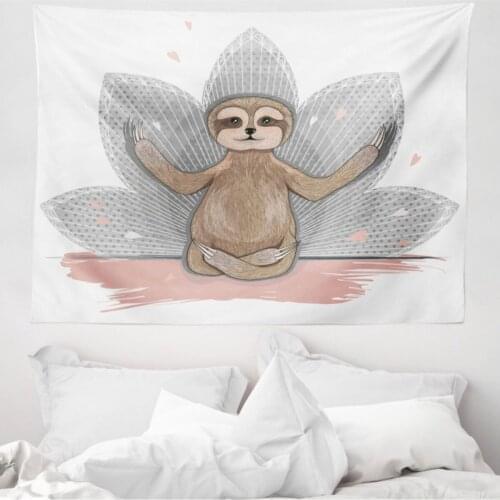 Animal Microfiber Large Wall Tapestry Fantastic Flower Fancy Meditation Environment