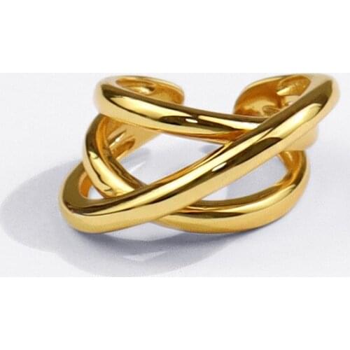 IOY IRENE Punk Metal Winding Knot Opening Resizable Gold Rings For Women 2021 Fashion Vintage Lovers Ring Jewelry