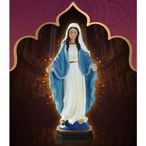 1pc Catholic Virgin Mary Statue Our Lady of Loudes Sculpture Religious Wedding Gift Xmas Desktop Decor Ornaments