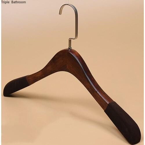 1 pc Solid Wood Hangers Home Non-slip Drying Rack Garment Display Hanger Wardrobe Clothing Trousers Sweaters Storage Holder