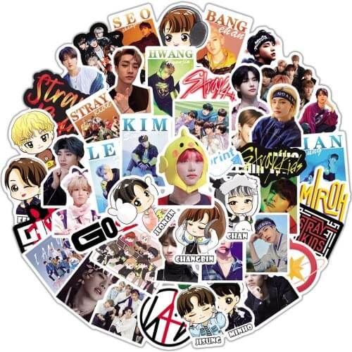 10/50pcs Kpop Korean Boy Group Straykids Stickers Diary Calendar Album Scrapbooking Suitcase Sticker Handbook Stationery Gifts