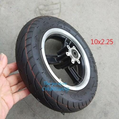 Lightning shipment 10 inch 10X2.25 wheel tyre and inner tyre and aluminum alloy hub for 10*2.25 tire electric scooter mini bike