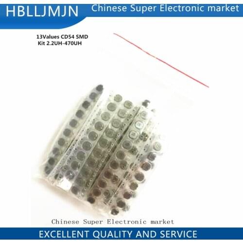 130PCS 13Values CD54 SMD Power Inductor Assortment Kit 2.2UH-470UH