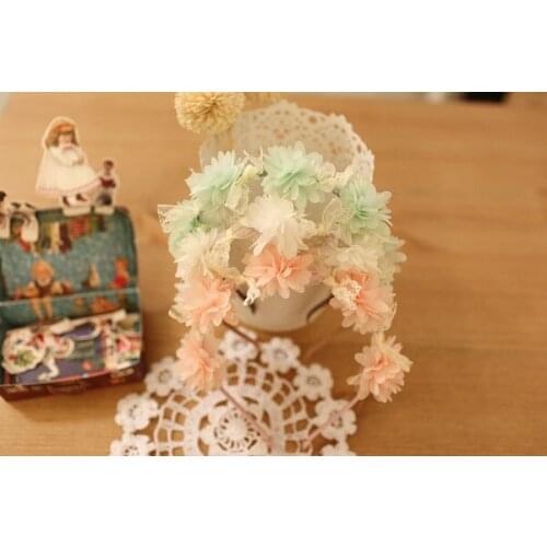 15pcs Fashion Cute Gauze Floral Hair Sticks Lace Bow Flower Hairbands Princess Photography Headwear Girls Hair Accessories