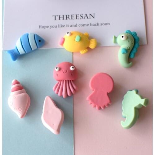 20pcs Resin Conch Octopus Sea Horse Cabochons Diy Scrapbook Embellishmen Crafts Flatback Accessories for Jewelry Headwear Phone