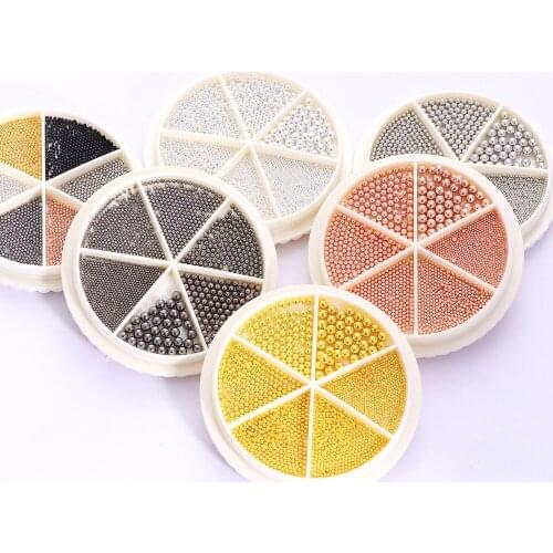 3D Caviar Beads Crystal Tiny Rhinestones For Manicure Round shape Bead Micro Bead For Nail Decor DIY Charms Nail Art Accessories