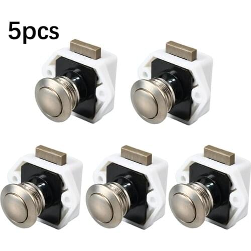 5pcs Camper Car Push Lock RV Caravan Boat Drawer Latch Button Locks for Furniture Hardware Door Locks