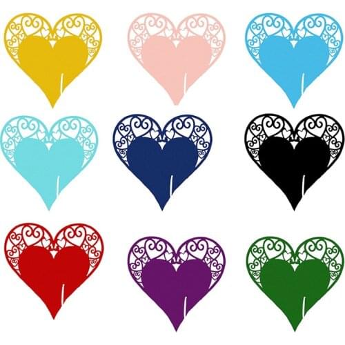 50 Pcs Love Hreat Wine Glass Name Place Card DIY Baby Shower Seat Cards Table Mark Birthday Wedding Event Party Bar Decorations