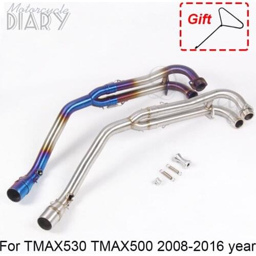 51mm Motorcycle Full Front System Link Exhaust Header Pipe For Yamaha T-Max Tmax 500 530 TMAX530 TMAX500 T max530 2008-2016 year