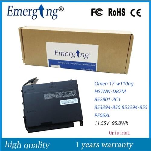 11.55V 95.8Wh New Original PF06XL Laptop Battery for HP Omen 17-w110ng HSTNN-DB7M 852801-2C1 853294-850 853294-855 PF06XL