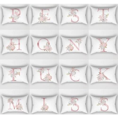 English Letter Pillow 30*50/40x60cm Rectangular Sofa Cushion Lumbar Pillow Cushion Personalized Pillow Cover pillows for living