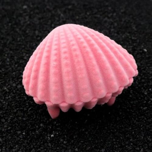 Pink Shell Velvet Gift Box Ring Earrings Present Jewelry Gift Box For Wedding Engagement Display Holder Wholesale