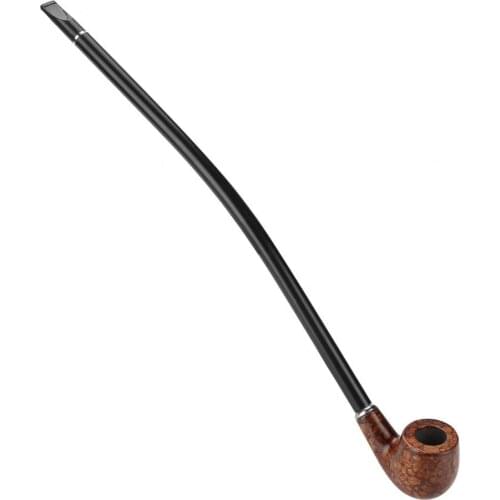 Top Quality 15.9inch Long Cigarette Holder Exquisite Long Brown Handle Wooden Tobacco Cigarette Smoke Pipe with box CF5012