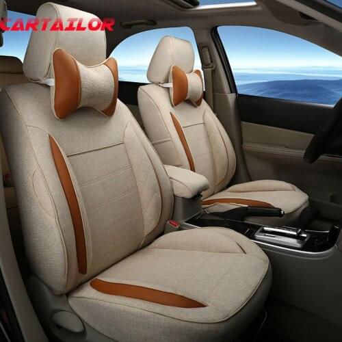 CARTAILOR Car Styling Seats Protector fit for Nissan Quest Seat Cover Set Flax Car Seat Covers & Supports Ventilated Accessories