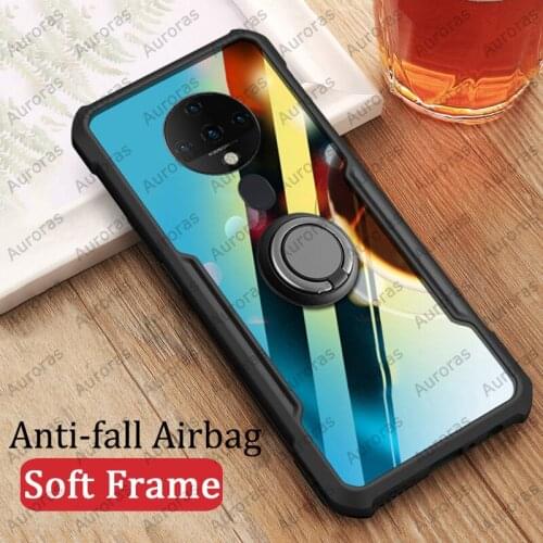 Auroras For TECNO Spark6 Case Anti-fall Airbag Shockproof Clear With Ring Soft Frame Cover For Tecno Spark 6 Case