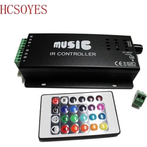 DC12-24V 24Keys music controller 3 channels IR remote RGB controller Sound Sensitive for 5050 3528 led strip light lamp