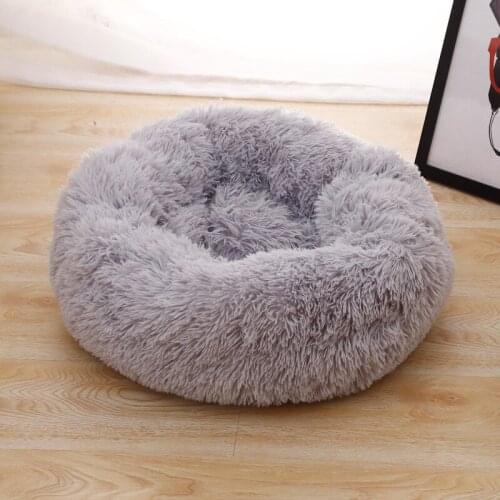 Dog bed Long Plush Dounts Beds Calming Bed Hondenmand Pet Kennel Super Soft Fluffy Comfortable for Large Dog / Cat House