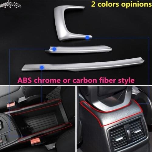For BMW X1 F48 2016-19 ABS carbon fiber/chrome styling Car Center Console side Trim frame cover handrail box air outlet sticker