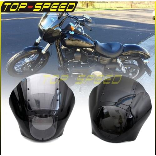 For Harley Dyna Sportster FXR FXD Street Bob Quarter Fairing Club Style Classic Custom Headlight Fairing Front Lamp Mask XL