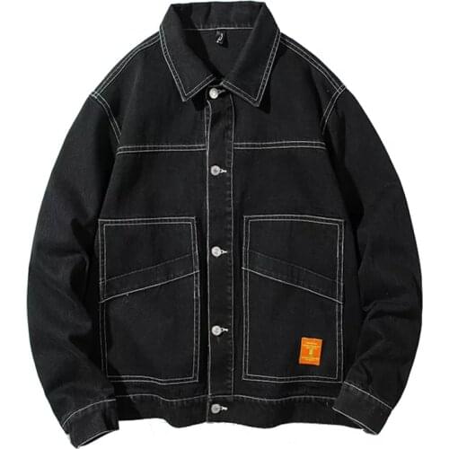 Streetwear Men Denim Jackets Cargo Fashion Outwear Male Plus Size Overcoats Long Sleeve Jeans Coats Cotton Soft big pockets