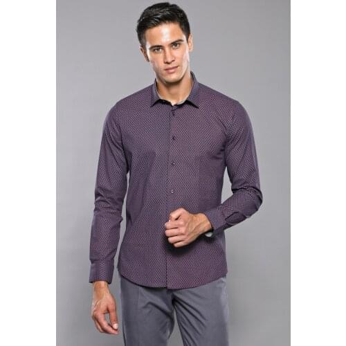 Patterned Purple Mens Shirt Wessi