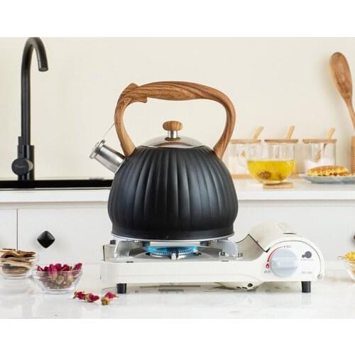 New Pumpkin Pattern Gas Stove Water Kettle Large Capacity Whistle Induction Cooker Water Bottle Stainless Steel Coffee Pot LB534
