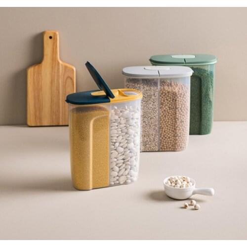 Cereal Storage Container Large Capacity Eco-friendly Sealed Fresh-keeping Visible Sealed Food Cans for Kitchen Bulk Sealed Cans