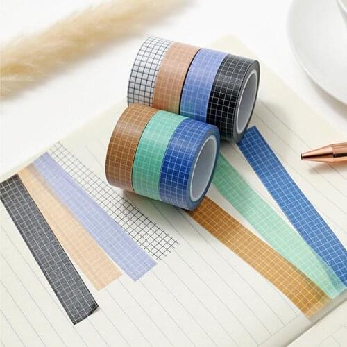 1Roll 10m Basic Grid Masking Washi Tape DIY Scrapbooking Stickers Stationery Journal Diary Notebook Letter Masking Tapes