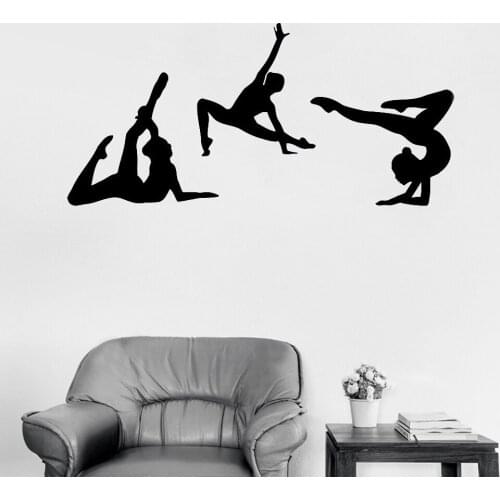 Hot Gymnast Wall Stickers Sport Home Decor Sofa Background Art Mural Gymnastics Dance Studio Wall Decal Creative Wallpaper LC219