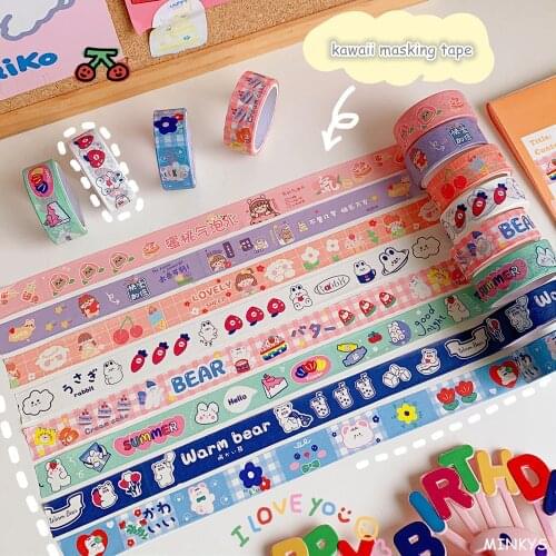 MINKYS New Arrival 5M Kawaii Washi Masking Tape Diary Journal Decorative Adhesive Tape Gift School Stationery
