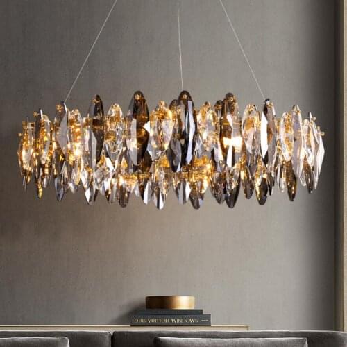 New living room crystal chandelier luxury K9 crystal light modern simple decorative light LED lighting