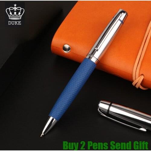 New Arrival Brand Metal Ballpoint Pen Luxury Business Gift PU Leather Writing Ballpoint Pen Buy 2 Pens Send Gift