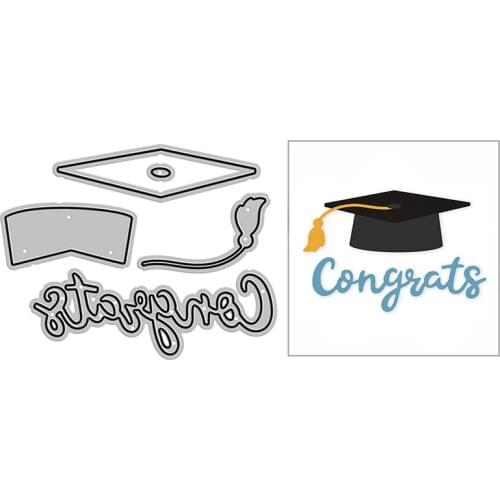 New Congrates Graduation Bachelor Cap Hat 2020 Metal Cutting Dies for Scrapbooking and Card Making Decor Embossing Mold No Stamp