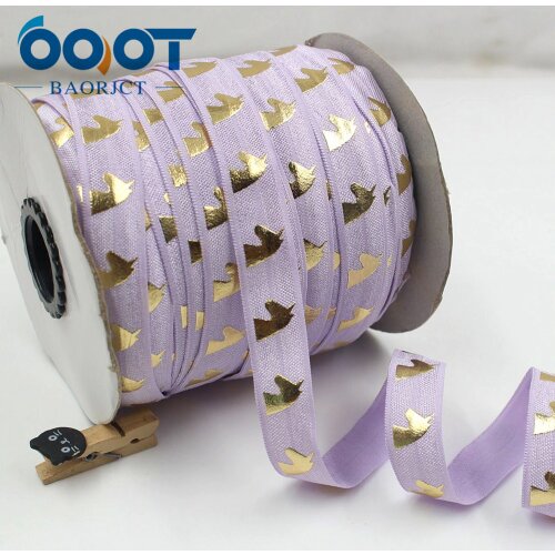 OOOT BAORJCT,17100510, 5/8'' 16MM Bronzing elasticity Ribbon , 10 yards DIY handmade hair accessories Material , free shipping