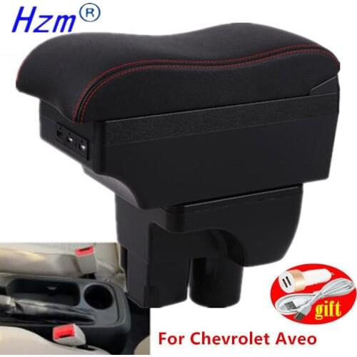 For Chevrolet Aveo armrest box For Chevrolet Aveo central Store content box with decoration products USB interfac