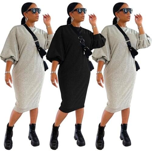 Simple Pure Color O Neck Long Sleeve Long Dress Sexy Tight Club Party Lady Fashion Sheath Dress