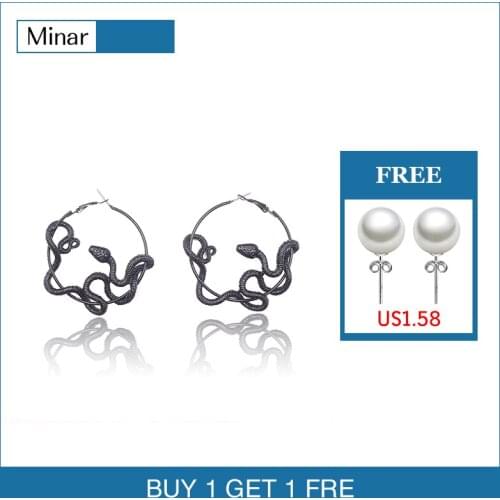 Cool Punk Antique Animal Black Snake Earrings Crazy Twining Snake Hoop Earrings Personality Statement Earrings Fashion Jewelry