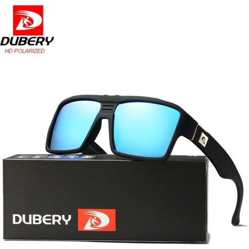 DUBERY Unisex Square Retro Big Lens Sunglasses Mix and Match Colorful Retro Polarized Sunglasses Driving Sunglasses