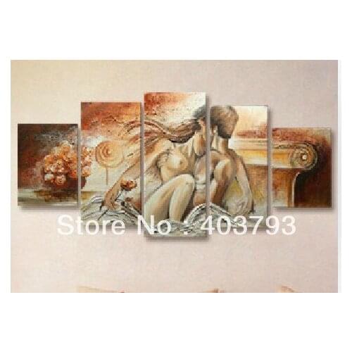 MODERN ABSTRACT HUGE WALL ART OIL PAINTING ON CANVAS lover 2 free shipping