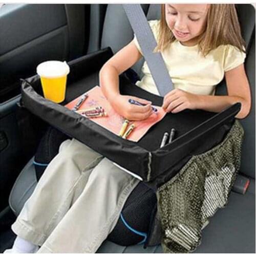 Waterproof Car Storage Table Tray for Children Multifunctional Travel Childrens Toy Storage Drawing Board and Beverage Holder