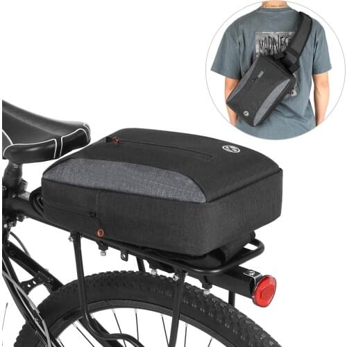 2-in-1 Bicycle Trunk Bag Casual Chest Sling Adjustable shoulder Pack Bag Cycling Bike Rear Rack Carrier Bag Pannier