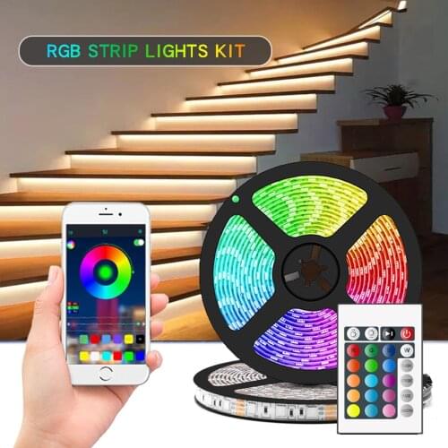 LED Strip Light 10M RGB LED 5050 Light Neon 12V Waterproof Decoration For Wall Bedroom Ambient TV Bluetooth Controller EU Plug