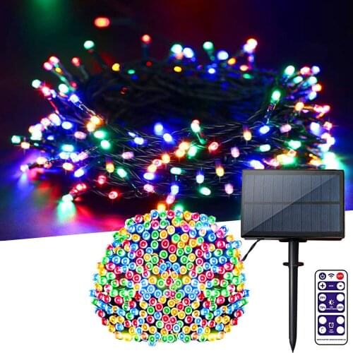 Upgraded 1200mAh LED Fairy Light Solar String Light Outdoor 100/200/300LEDs IP65 Decorate Holiday Christmas Party Garden Light