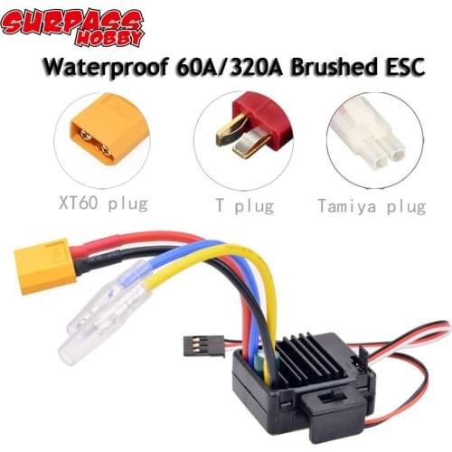 Waterproof 1060 60A / 320A Brushed Electronic Speed Controller ESC for 1/10 RC Tamiya Redcat Traxxas RC Car Truck 540 550 Motor