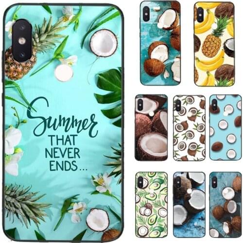 Yinuoda summer cool coconut Soft black Phone Case for Xiaomi Redmi 5 5Plus 6 6A 4X 7 7A 8 8A 9 Note 5 5A 6 7 8 8Pro 8T 9