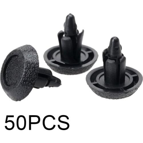 50pcs Fasteners 7mm Fastener Push Clip Black Auto Vehicle Door Trim Panel Retainer Fastener for Toyota Camry Highlander Carola