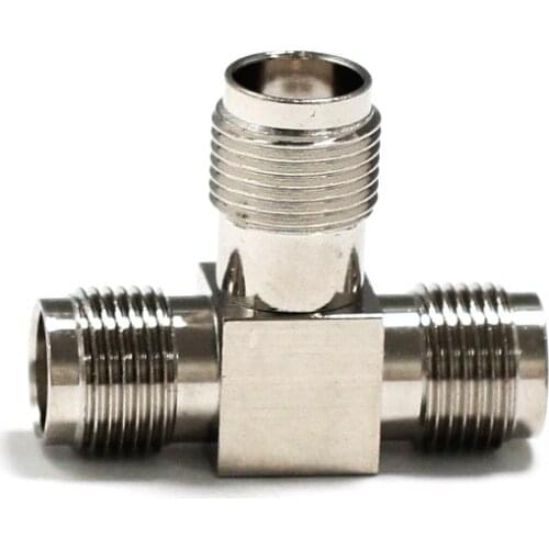 1PC NEW TNC Female Jack to 2X female jack T Type splitter RF Coax Adapter convertor straight Nickelplated wholesale